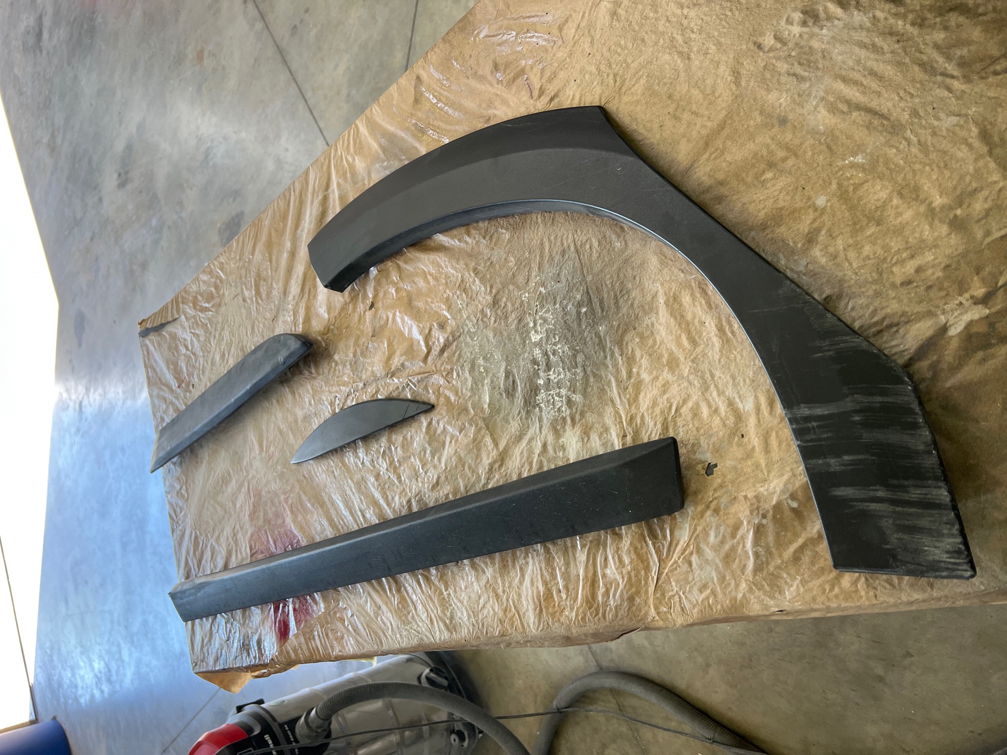 Baguette protection voiture repeinte